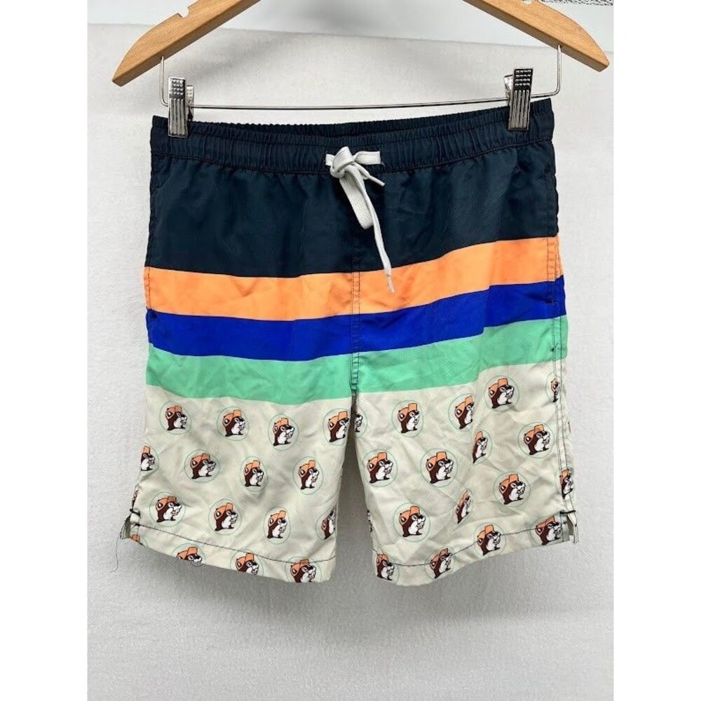 Boys Size Youth Large Buc-ee's Swim Trunks Colorful
